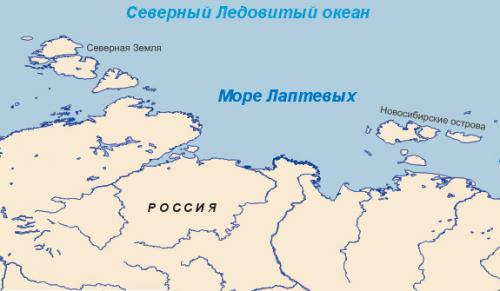 море Лаптевых карта
